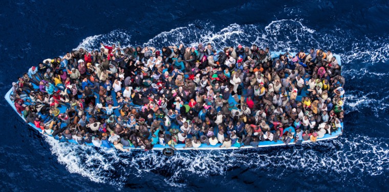 Italian navy rescue asylum seekers